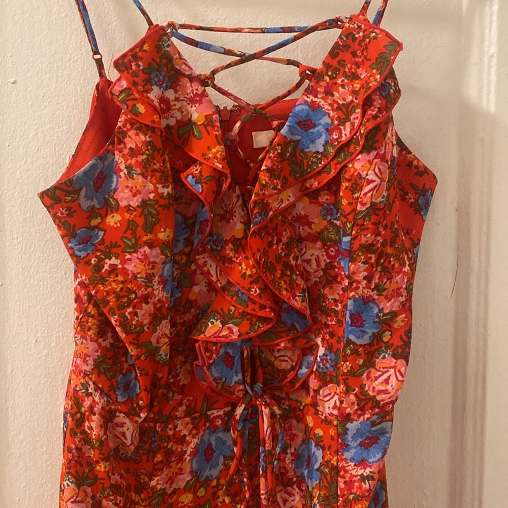 NWOT WAYF Red Floral Maxi Dress - Picture 4 of 10